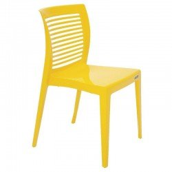 CADEIRA PLASTICA MONOBLOCO VICTORIA AMARELA ENCOSTO VAZADO HORIZONTAL