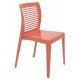CADEIRA VICTÓRIA ROSA CORAL SEM BRACOS COM ENCOSTO VAZADO HORIZONTAL EM POLIPROPILENO TRAMONTINA