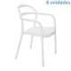 KIT 8 CADEIRAS PLASTICA MONOBLOCO COM BRACOS SISSI BRANCA TRAMONTINA