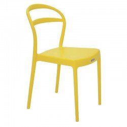 CADEIRA PLASTICA MONOBLOCO SISSI AMARELA ENCOSTO VAZADO