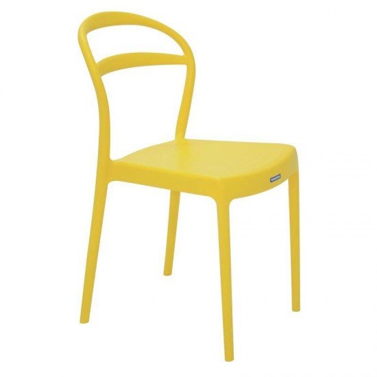 CADEIRA PLASTICA MONOBLOCO SISSI AMARELA ENCOSTO VAZADO