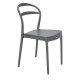 CADEIRA PLASTICA MONOBLOCO SISSI GRAFITE ENCOSTO VAZADO