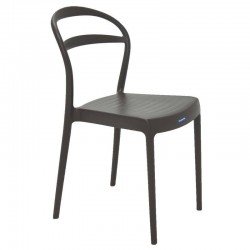 CADEIRA PLASTICA MONOBLOCO SISSI MARRON ENCOSTO VAZADO