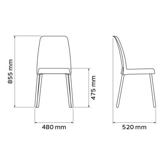 CADEIRA TRAMONTINA VANDA EM POLIPROPILENO TERRACOTA COM PERNAS DE ALUMÍNIO
