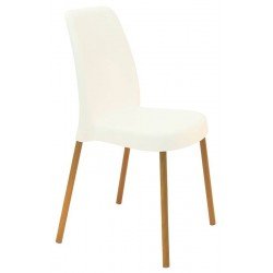 CADEIRA VANDA LINHEIRO EM POLIPROPILENO BRANCO COM BASE EM ALUMINIO TRAMONTINA