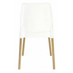 CADEIRA VANDA EM POLIPROPILENO BRANCO COM PERNAS DE ALUMÍNIO LINHEIRO TRAMONTINA