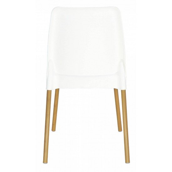 CADEIRA VANDA EM POLIPROPILENO BRANCO COM PERNAS DE ALUMÍNIO LINHEIRO TRAMONTINA