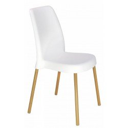 CADEIRA VANDA EM POLIPROPILENO BRANCO COM PERNAS DE ALUMÍNIO LINHEIRO TRAMONTINA