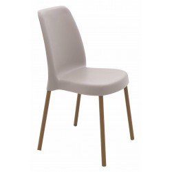 CADEIRA VANDA EM POLIPROPILENO CAMURÇA COM PERNAS DE ALUMÍNIO LINHEIRO TRAMONTINA