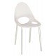 CADEIRA TRAMONTINA ELISA EM POLIPROPILENO BRANCO COM PERNAS DE ALUMÍNIO ANODIZADO