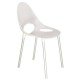 CADEIRA TRAMONTINA ELISA EM POLIPROPILENO BRANCO COM PERNAS DE ALUMÍNIO ANODIZADO