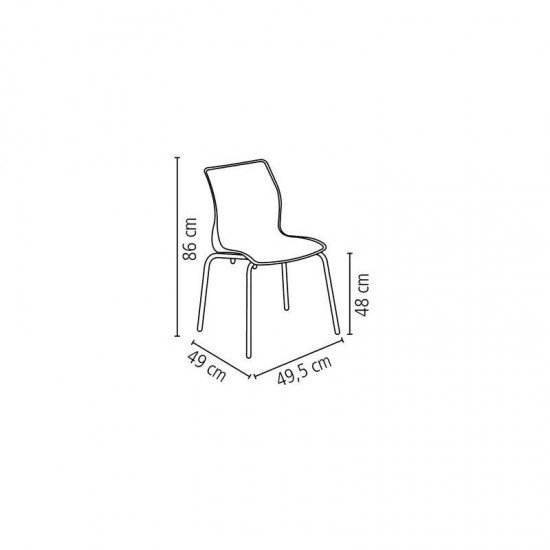 CADEIRA PLASTICA MAJA BI-COLOR PRETA E BRANCA COM PERNAS DE ACO PRETA