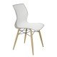 CADEIRA PLASTICA MAJA BI-COLOR CAMUR A E BRANCA COM BASE 3-D