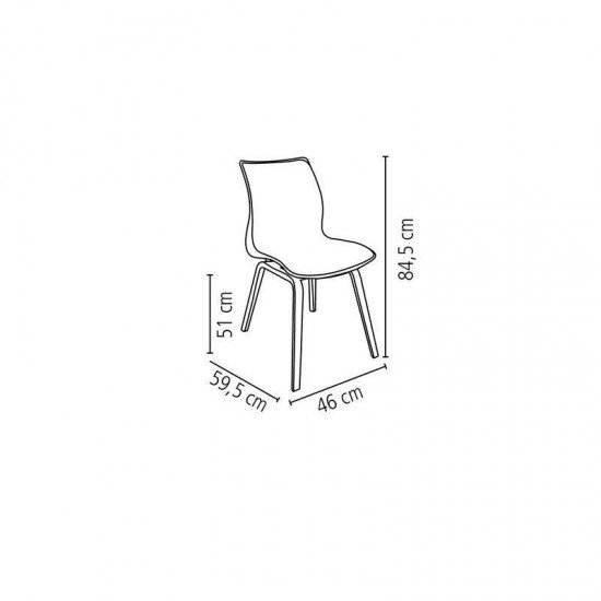 CADEIRA PLASTICA MAJA BI-COLOR PRETA E BRANCA COM BASE DE MADEIRA