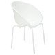 CADEIRA PLASTICA ELENA BRANCA COM PERNAS DE ACO BRANCA