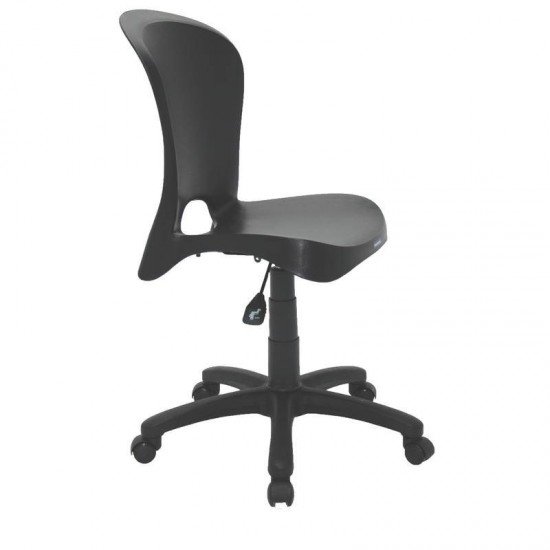 CADEIRA PLASTICA JOLIE PRETA COM RODIZIO EM NYLON