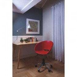 CADEIRA PLASTICA ELENA PRETA COM RODIZIO EM ACO CROMADO