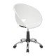 CADEIRA PLASTICA ELENA BRANCA COM RODIZIO EM ACO CROMADO