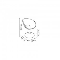 CADEIRA PLASTICA ELENA PRETA COM BASE CENTRAL EM ACO CROMADO