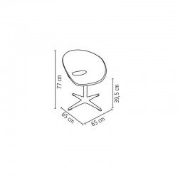 CADEIRA PLASTICA ELENA PRETA COM BASE CENTRAL X EM ACO CROMADO
