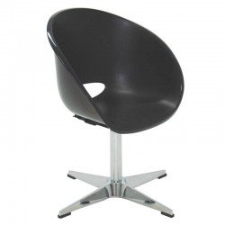 CADEIRA PLASTICA ELENA PRETA COM BASE CENTRAL X EM ACO CROMADO