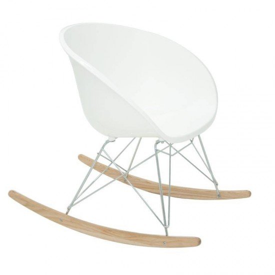 CADEIRA PLASTICA ELENA BRANCA COM BASE BALAN O EM ACO E MADEIRA