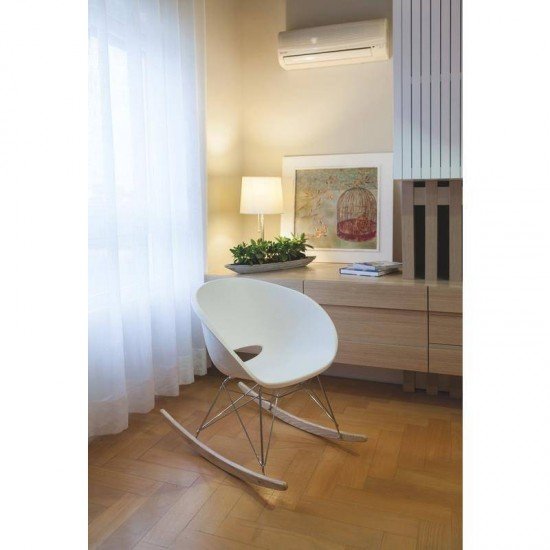 CADEIRA PLASTICA ELENA VERMELHA COM BASE BALAN O EM ACO E MADEIRA