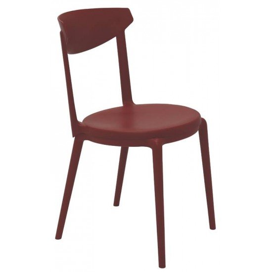 CADEIRA LUNA SUMMA EM POLIPROPILENO VERMELHO SEM BRACOS TRAMONTINA