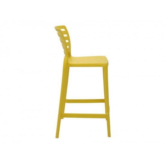 CADEIRA PLASTICA MONOBLOCO SOFIA AMARELA ENCOSTO VAZADO HORIZONTAL BAR E RESIDENCIA TRAMONTINA