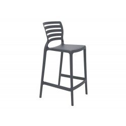 CADEIRA PLASTICA MONOBLOCO SOFIA GRAFITE ENCOSTO VAZADO HORIZONTAL BAR E RESIDENCIA TRAMONTINA