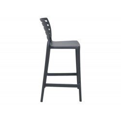 CADEIRA PLASTICA MONOBLOCO SOFIA GRAFITE ENCOSTO VAZADO HORIZONTAL BAR E RESIDENCIA TRAMONTINA