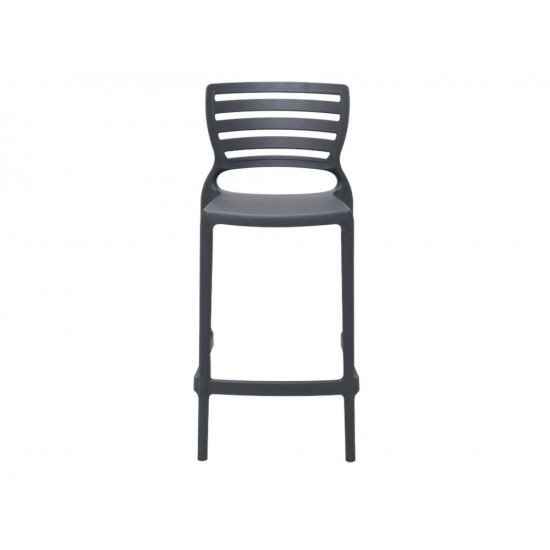 CADEIRA PLASTICA MONOBLOCO SOFIA GRAFITE ENCOSTO VAZADO HORIZONTAL BAR E RESIDENCIA TRAMONTINA