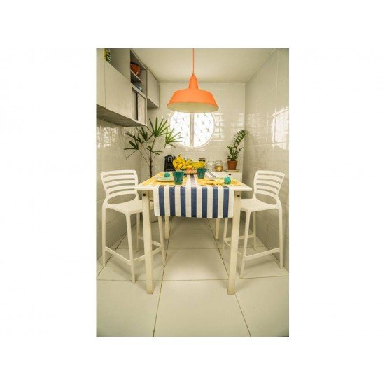 CADEIRA PLASTICA MONOBLOCO SOFIA BRANCA ENCOSTO VAZADO HORIZONTAL BAR E RESIDENCIA TRAMONTINA
