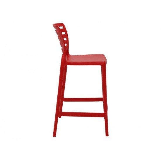 CADEIRA PLASTICA MONOBLOCO SOFIA VERMELHA ENCOSTO VAZADO HORIZONTAL BAR E RESIDENCIA TRAMONTINA