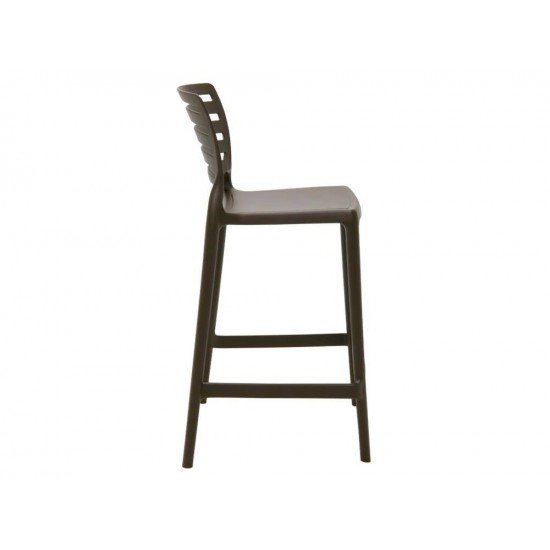 CADEIRA PLASTICA MONOBLOCO SOFIA MARROM ENCOSTO VAZADO HORIZONTAL BAR E RESIDENCIA TRAMONTINA
