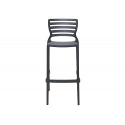 CADEIRA PLASTICA MONOBLOCO SOFIA GRAFITE ENCOSTO VAZADO HORIZONTAL ALTA BAR TRAMONTINA