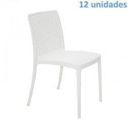 KIT 12 CADEIRAS PLASTICA MONOBLOCO ISABELLE BRANCA TRAMONTINA