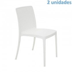 KIT 2 CADEIRAS PLASTICA MONOBLOCO ISABELLE BRANCA TRAMONTINA