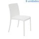 KIT 8 CADEIRAS PLASTICA MONOBLOCO ISABELLE BRANCA TRAMONTINA