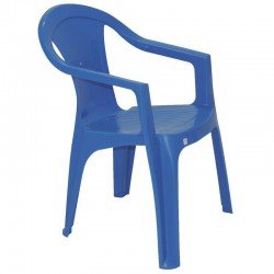 CADEIRA PLASTICA MONOBLOCO COM BRACOS ILHABELA AZUL ENCOSTO FECHADO