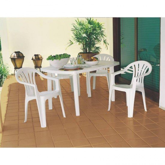 CADEIRA PLASTICA MONOBLOCO COM BRACOS  BERTIOGA VERDE