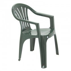 CADEIRA PLASTICA MONOBLOCO COM BRACOS  BERTIOGA VERDE