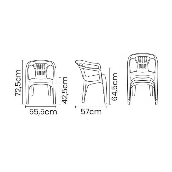 CADEIRA ECO TRAMONTINA ATALAIA EM POLIPROPILENO PRETO
