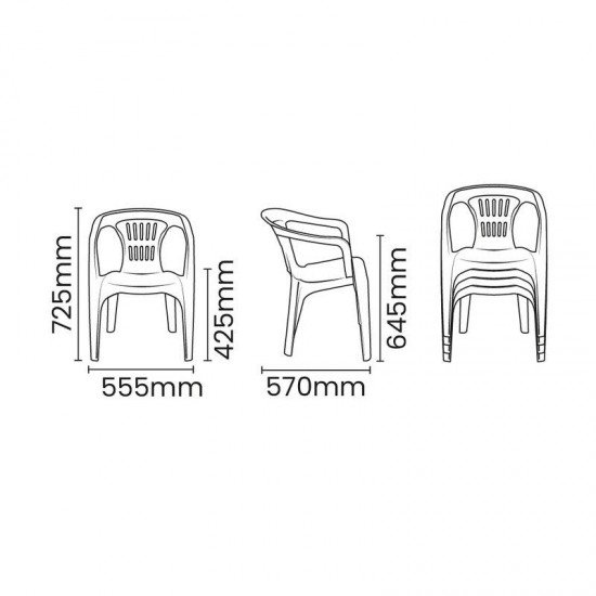 CADEIRA ECO TRAMONTINA ATALAIA EM POLIPROPILENO PRETO