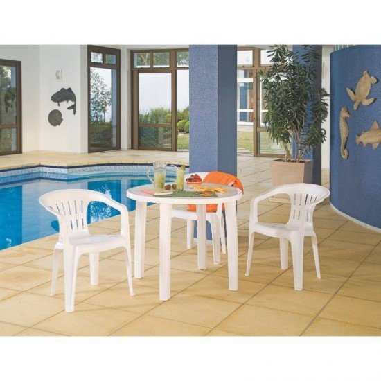 CADEIRA PLASTICA MONOBLOCO COM BRACOS ATALAIA VERMELHA