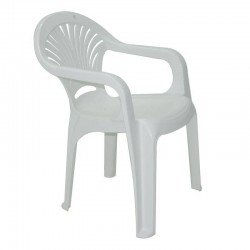 CADEIRA PLASTICA MONOBLOCO COM BRACOS GAVEA BRANCA