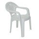 CADEIRA PLASTICA MONOBLOCO COM BRACOS GAVEA BRANCA