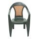 CADEIRA PLASTICA MONOBLOCO COM BRACOS MALIBU VERDE COM TELA RADICA