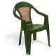 CADEIRA PLASTICA MONOBLOCO COM BRACOS MALIBU VERDE COM TELA RADICA