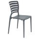 CADEIRA PLASTICA MONOBLOCO SOFIA GRAFITE ENCOSTO VAZADO HORIZONTAL